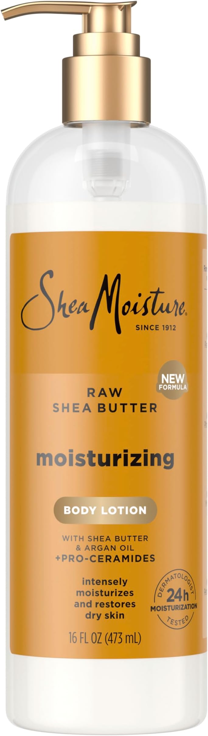 SheaMoisture Moisturizing Body Lotion with Raw Shea Butter, Argan Oil and Pro-Ceramides, Restoring Dry Skin, 24H Moisturizing 16 oz