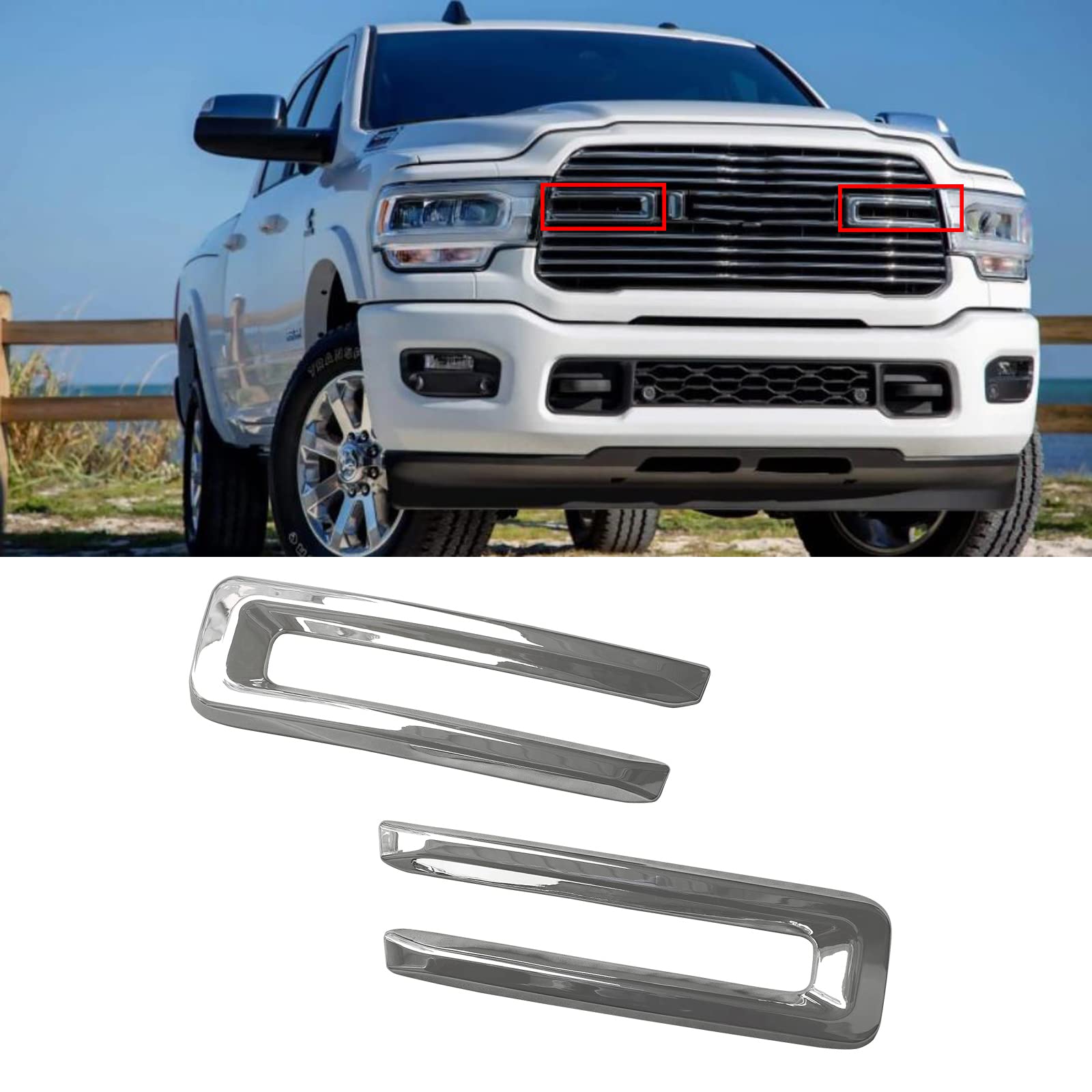 Front Upper Grille Trim Molding Matte Black For 2019-2024
