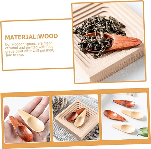 Miniatura 8 de Cucharas de madera pequeñas 2 cucharas de madera para postre cucharadita de sal cucharadita multifunción cucharas pequeñas cucharas de té prácticas