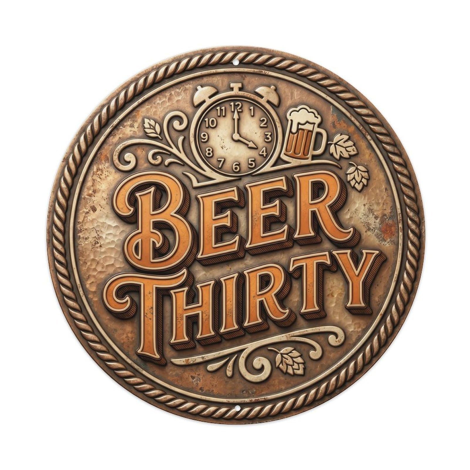Beer Thirty Nostalgic Living Ornament Retro Slogans Metal Tin Sign