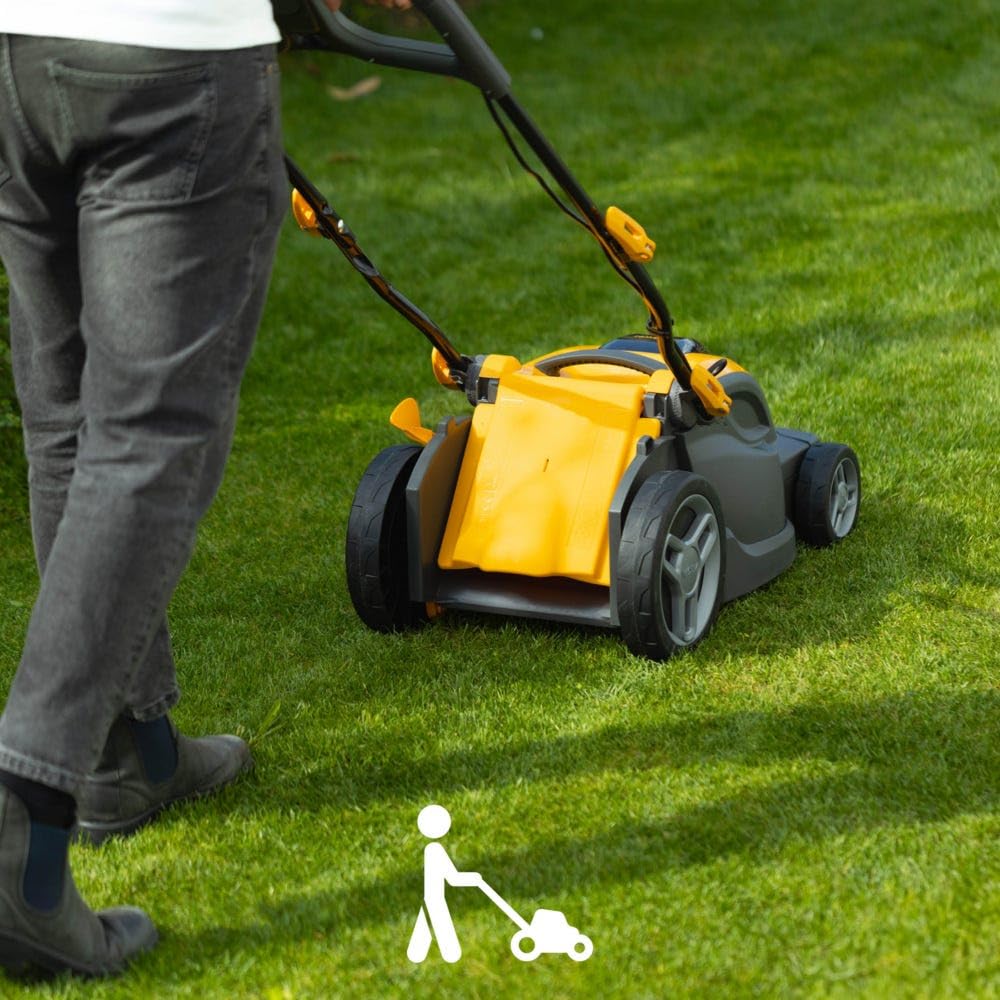 STIGA Combi 340e Kit Akku-Rasenmäher, 48 V Akku 4 Ah + Ladegerät, 38 cm – Leicht, Klappbarer Holm – Rasenflächen bis 350 m²