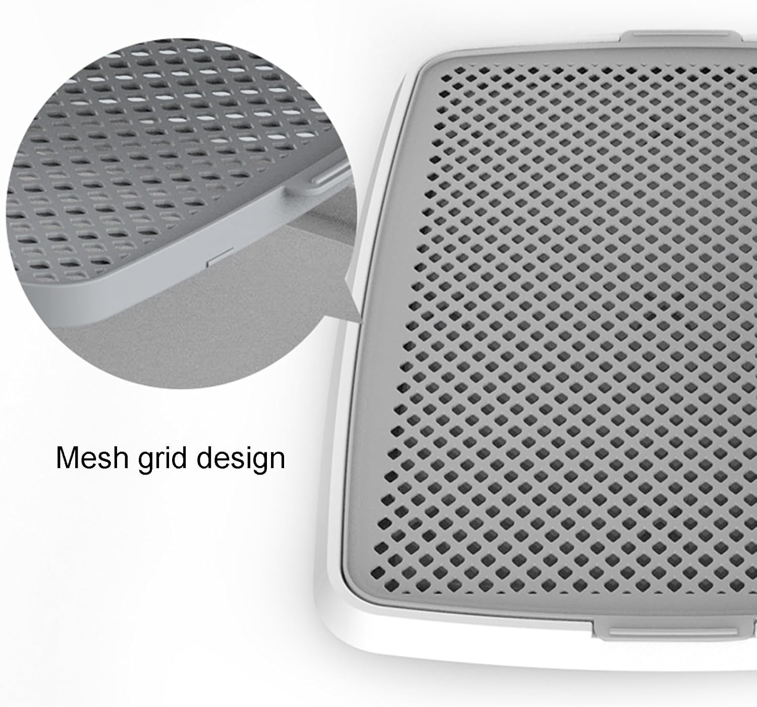 Portable Dog Toilet Raised Fence Flap Removable Pet Potty Training Tray Spot Toileting Easy to Clean Large Space Dog Urinal for Small and Medium Dogs(Gray,18.9X14.2X8.3)