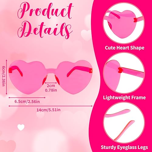 Miniatura 5 de 4PCS Heart Glasses for Women - Cute Sunglasses for Party, Festivals & Color War Accessories