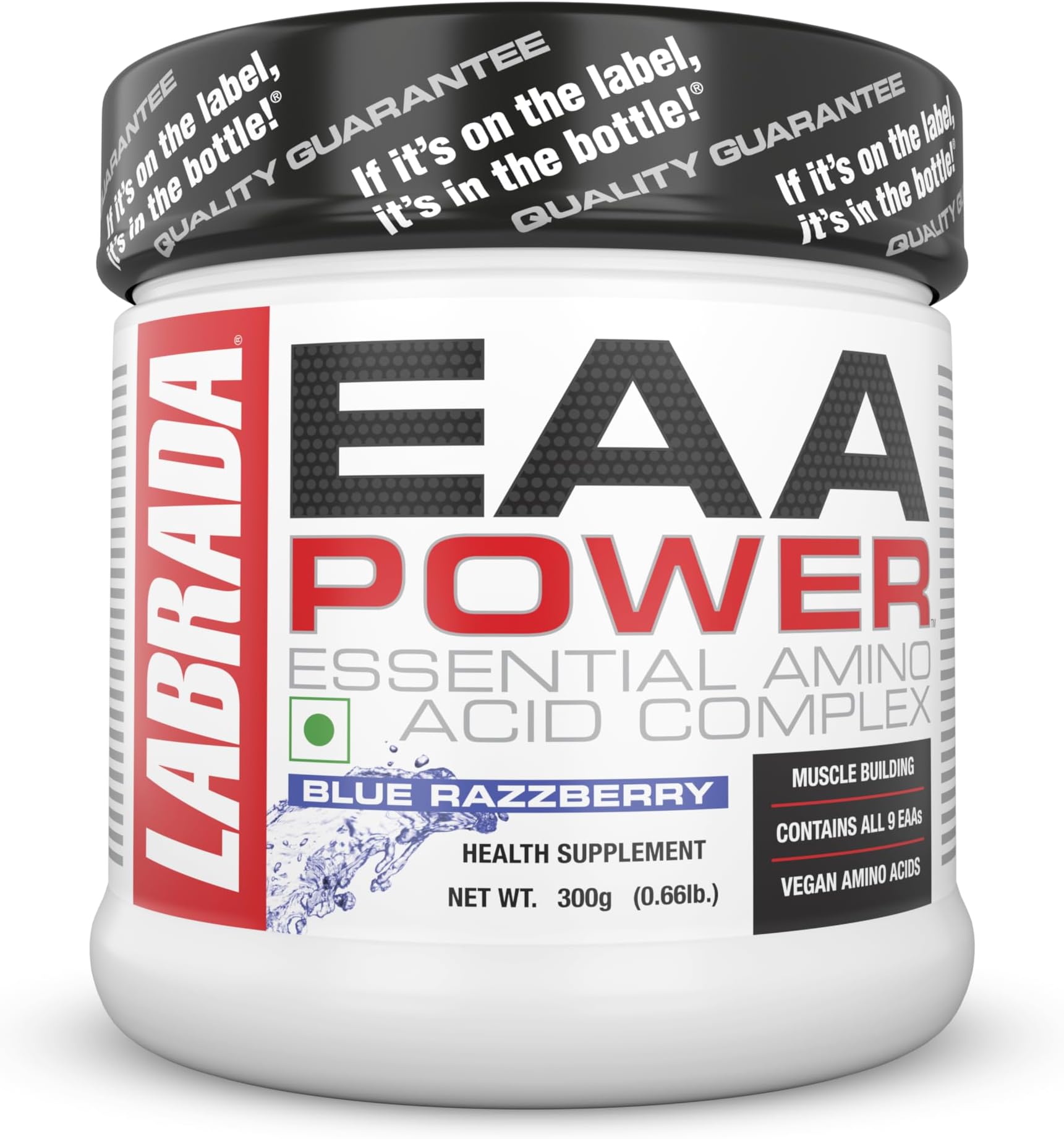 EAA POWER Essential Amino Acid Complex Powder (6.57g EAAs, Muscle Building, Vegan, 30 Servings) - 0.66 lbs (Pack of 300g) (Blue Razzberry)