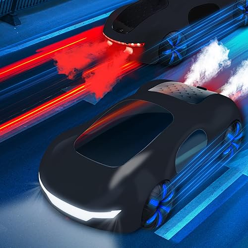 Miniatura 4 de Juguetes de autos a control remoto, autos de acrobacias de deriva de doble cara, 2.4 GHz, rotación de 360 fuera de carretera, con luces en aerosol