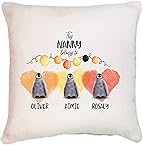 Pomchick Personalised This Nanny Belongs to Cushion Cover 40x40 CM Custom Little Penguins Grandchildren Names Pillow Case Gift For Her Granny Grandma Mother's Day Christmas Birthday Present