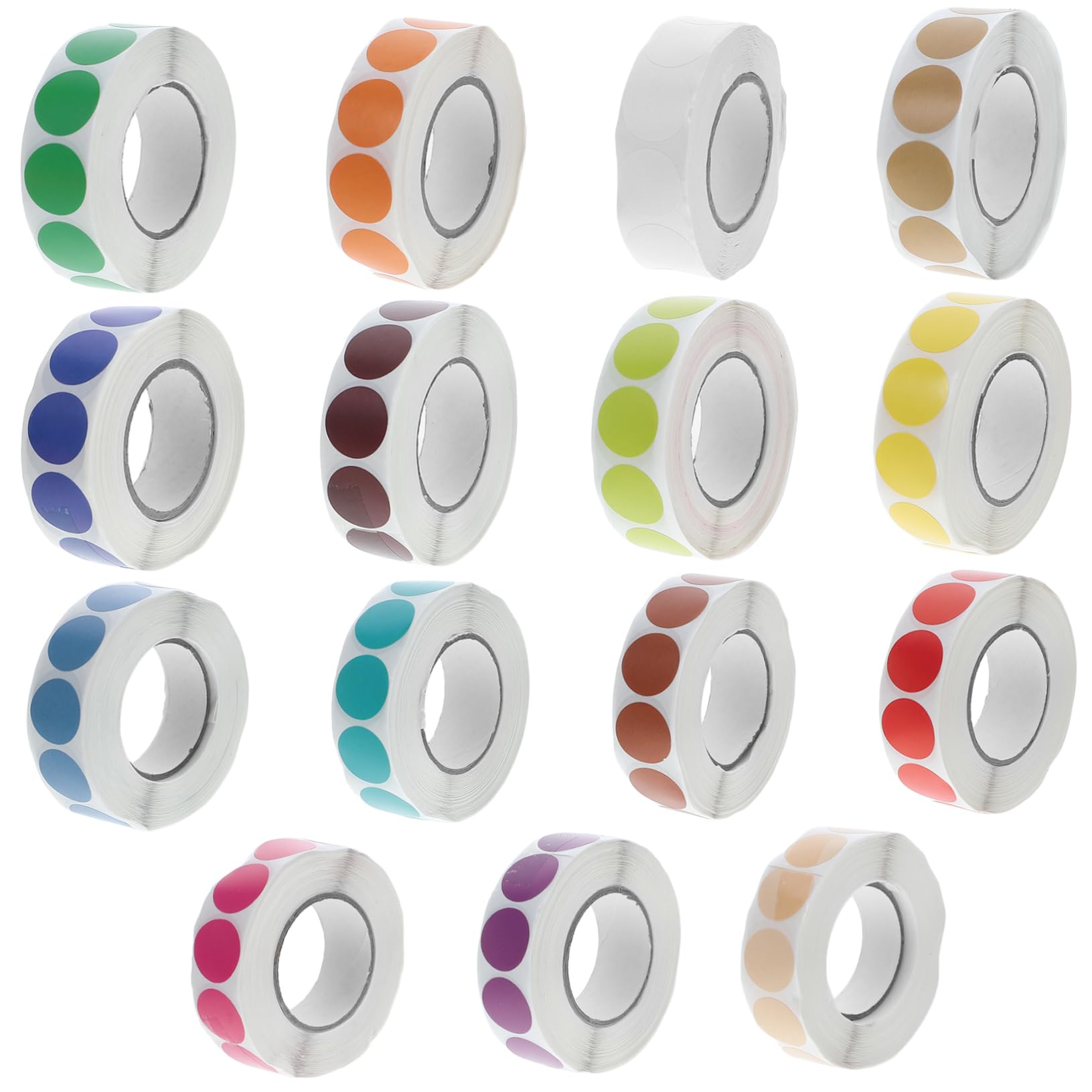 HOMSFOU 15pezzi Etichette Circolari Autoadesive Pois Nastri Scrivibili per Codifica Colori Adatti Progetti Scolastici ed Etichette Alimentari Adesivo Forte e Rimozione Colore Casuale