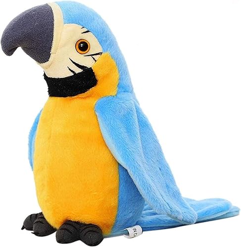Miniatura 1 de Loro parlante de guacamayo repite lo que dices, juguete de peluche de disco electrónico, animado pájaro agitado, alas que hablan, loro para