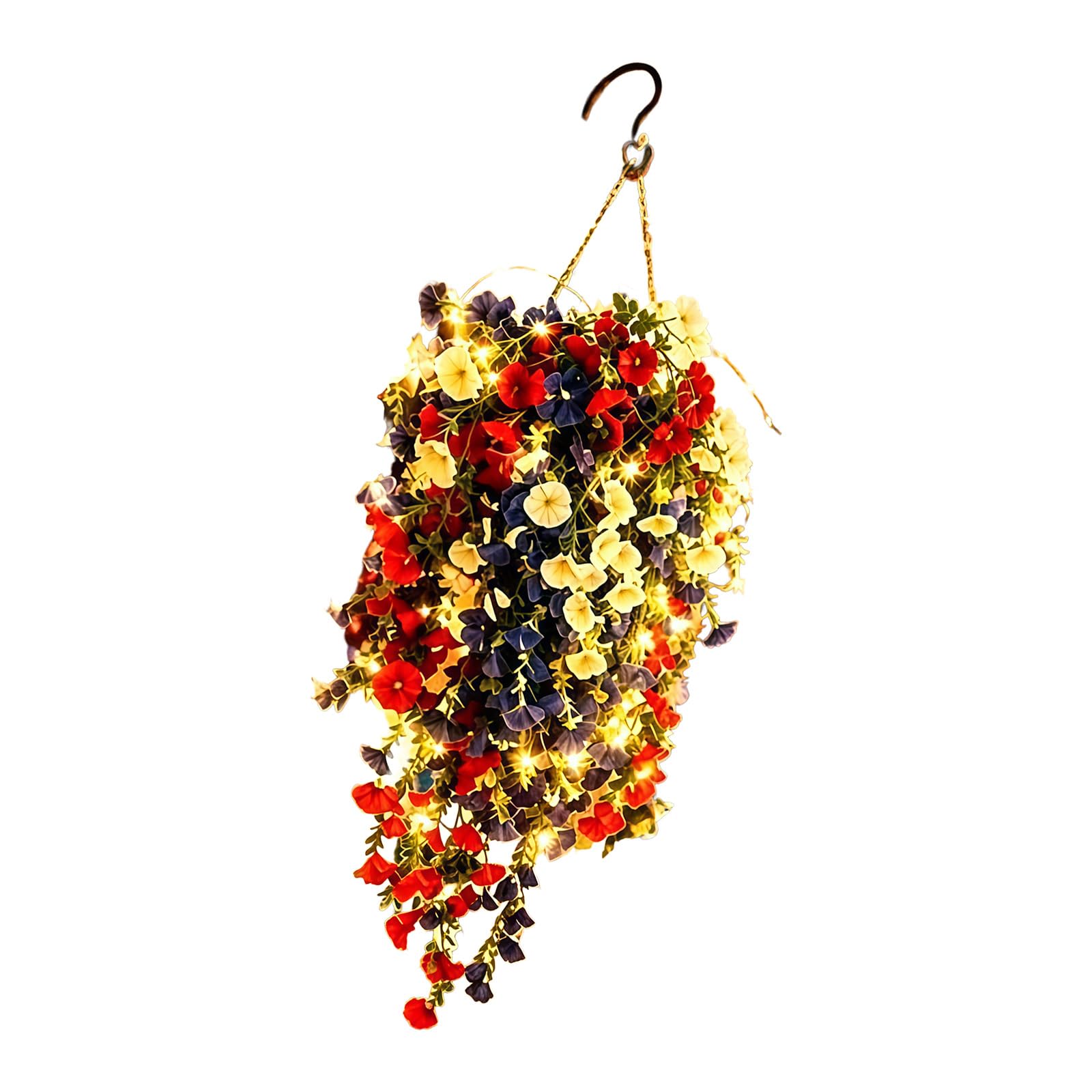 Xinsheinelry Patriotic Hanging Flower Basket Patriotic Hanging Flower Basket for Day Celebrations and Home Decoration Vacation Home Decoration