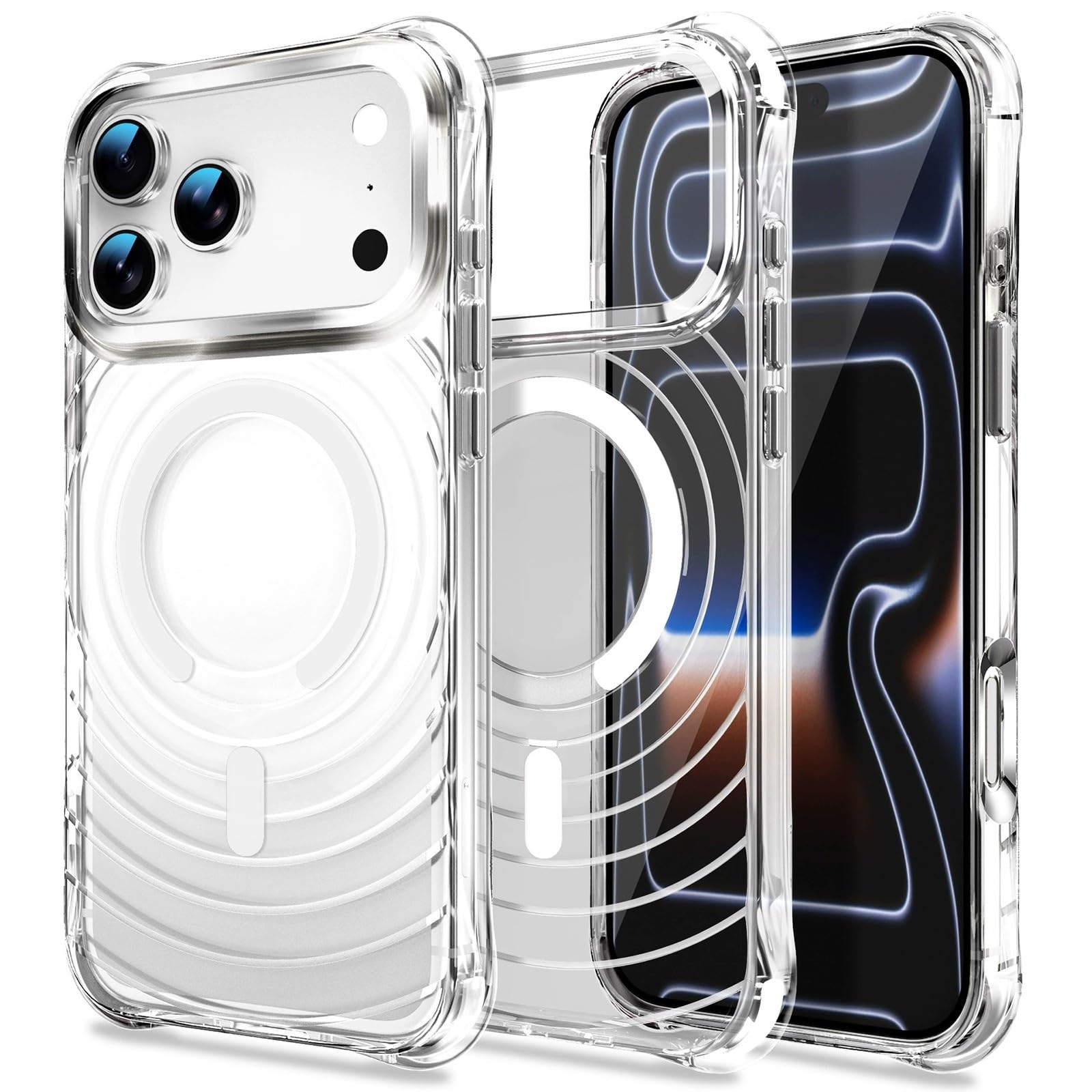 Coque magnétique TPU pour iPhone 18/17/16 Pro & Pro Max, coins amortisseurs