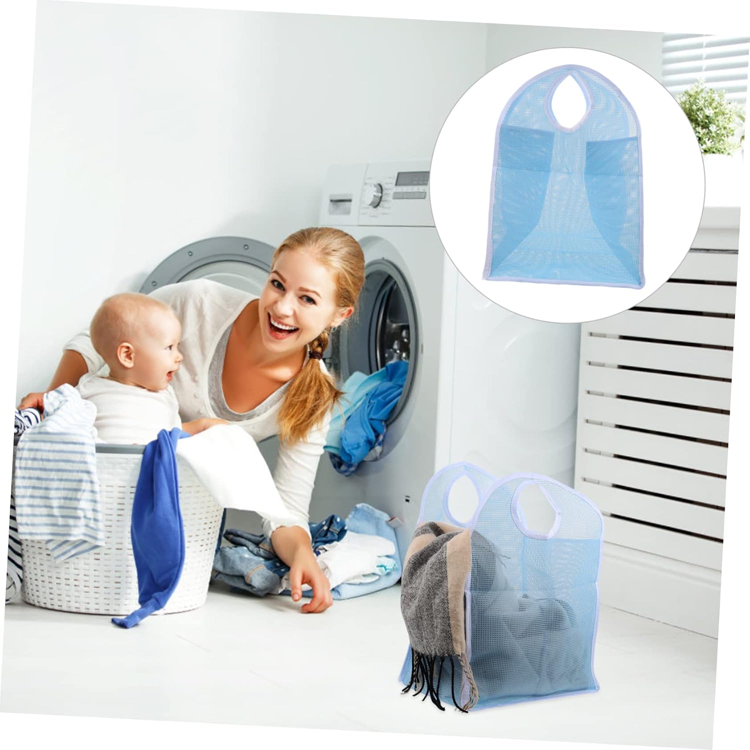 Portable Folding Laundry Basket Organizer Mesh Storage Container for Home Travel Ergonomic Handheld Design for Space-saving for Clothes Essentials