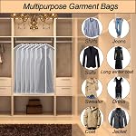 Garment Bag Clear Plastic Breathable Garment Bags Cover for Clothes Storage Suits Dress Dance Zippered Breathable Pack of 6 (24‘’ X 48‘’)
