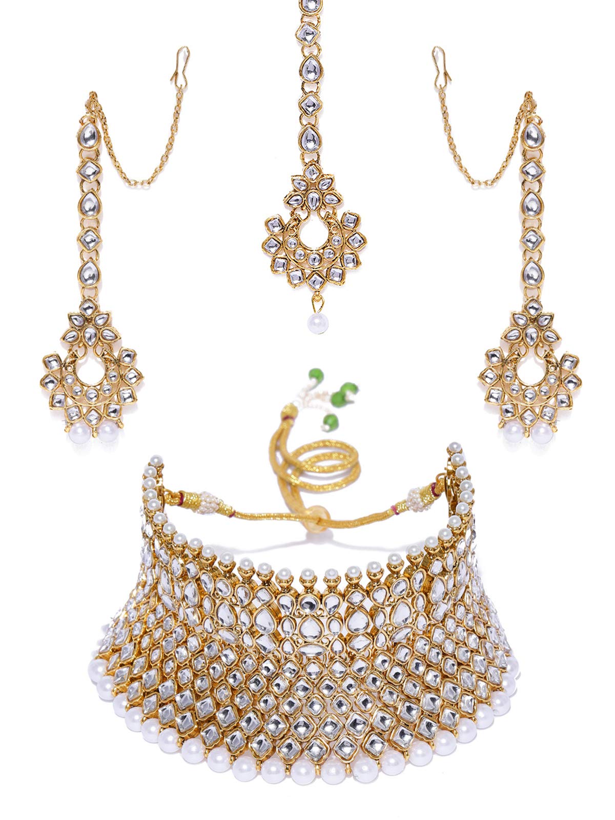See full amazon price history chart for ZAVERI PEARLS Mesmerising Kundan And Pearls Bridal Choker Necklace Set For Women-ZPFK8882 ZAVERI PEARLS Mesmerising Kundan And Pearls Bridal Choker Necklace Set For Women-ZPFK8882 (B07X91SF1B) Amazon Price History, Amazon Price Tracker