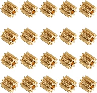 Scicalife 20 Pcs Small Copper Gear 2 mm 9 Tooth Aircraft Parts Toy Model Spindle Pinion Shaft Hole Mechanical Gear