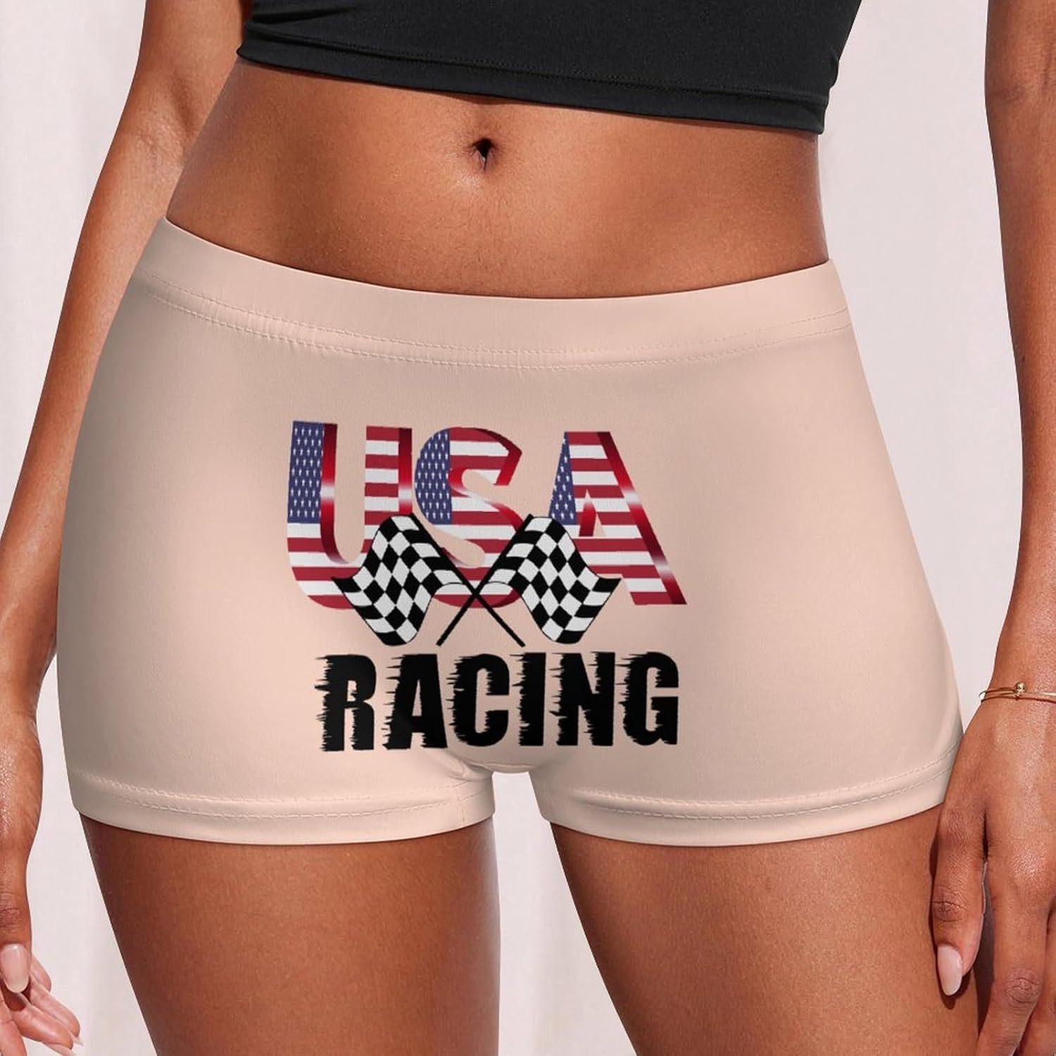Racing Flag Funny Women's Boxer Briefs Breathable Underpants Trunks Stretch Underwear