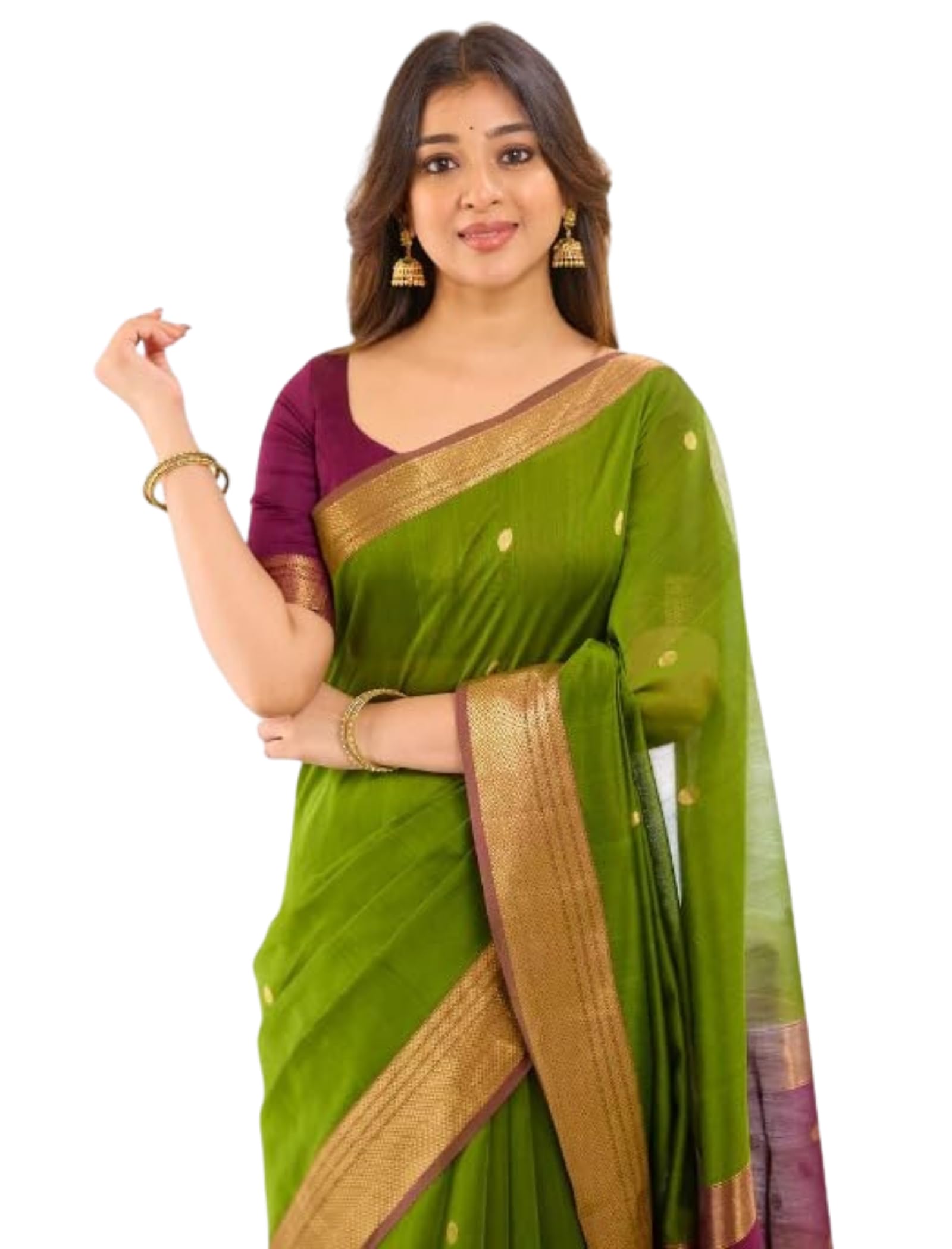 Women’s Soft Silk Saree with Zari Border | Elegant Traditional Saree with Unstitched Blouse Piece-image-21