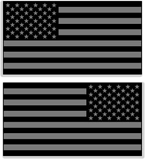 2 Pack American Flag Magnet - 6" x 3" - Subdued Black Gray Strong USA Reverse Magnets Cars Trucks