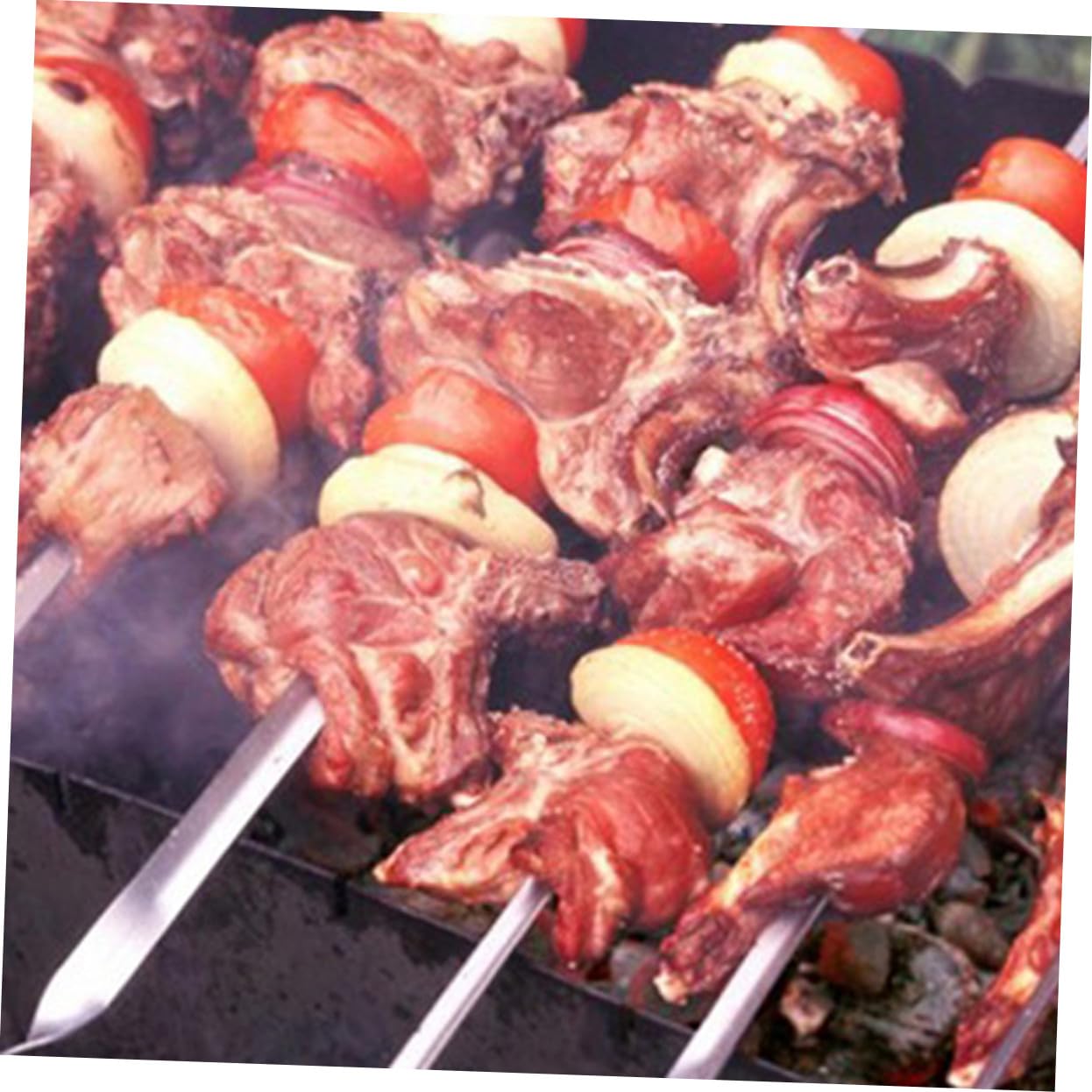 Brochetas de Barbacoa de Acero Inoxidable, 50 Piezas, 45 Cm