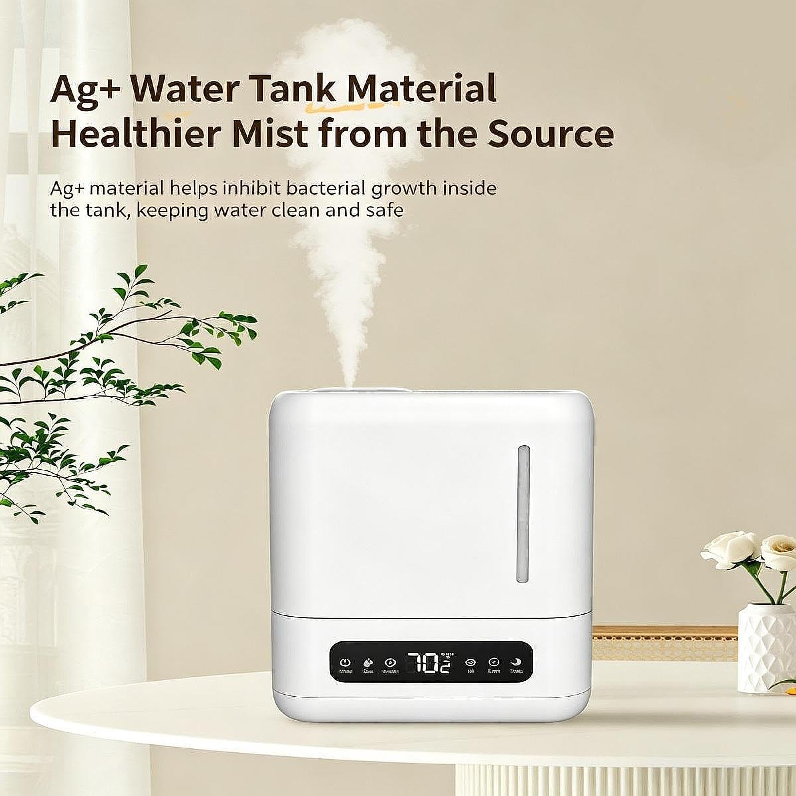 Humidificador de Aire Humidificador Aromas Difusor Vaporizador Llenado desde Arriba 4 L Niebla Abundante Modo Silencioso Protección Cuerpo PP
