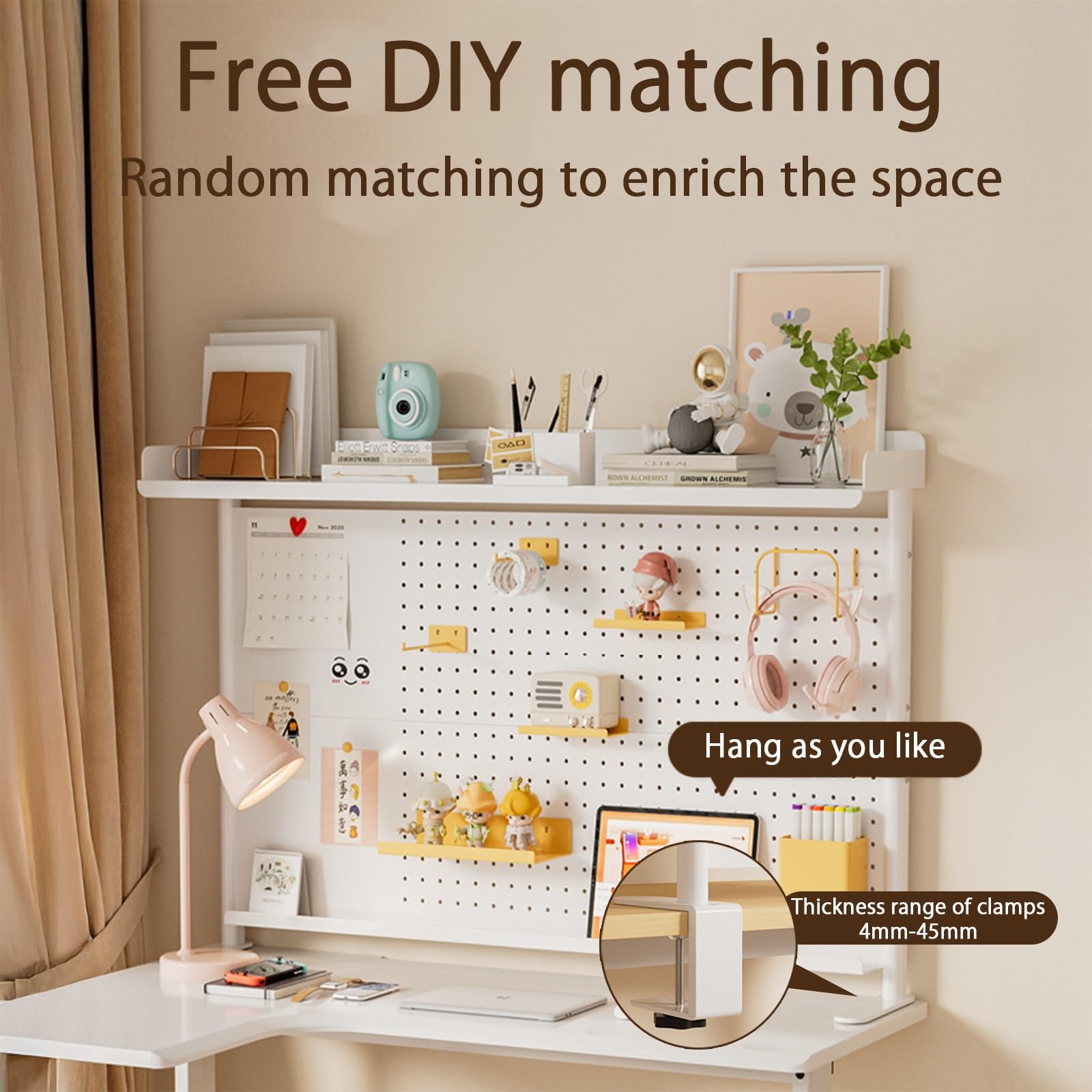 Organizer da parete per scrivania, versatile con accessori per studio, soggiorno, cucina, ufficio, adatto per scrivania