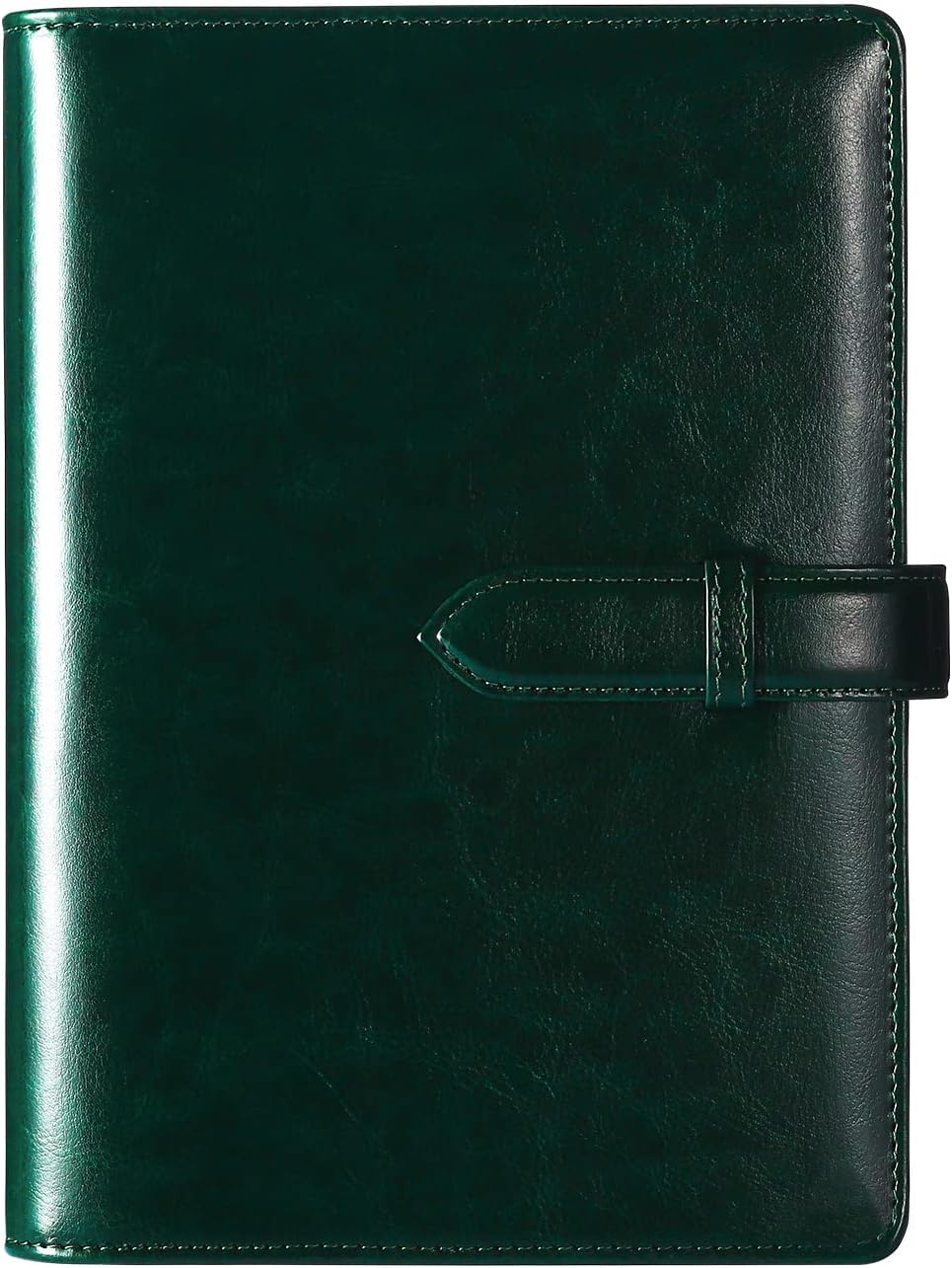 Rihua システム手帳 A5 手帳 ノート 6穴リング メモ帳 リフィル付き ビジネス手帳 A5システム手帳 スケジュール帳 大人気 カード収納 ダークグリーン 革 オフィス用品 手帳カバー