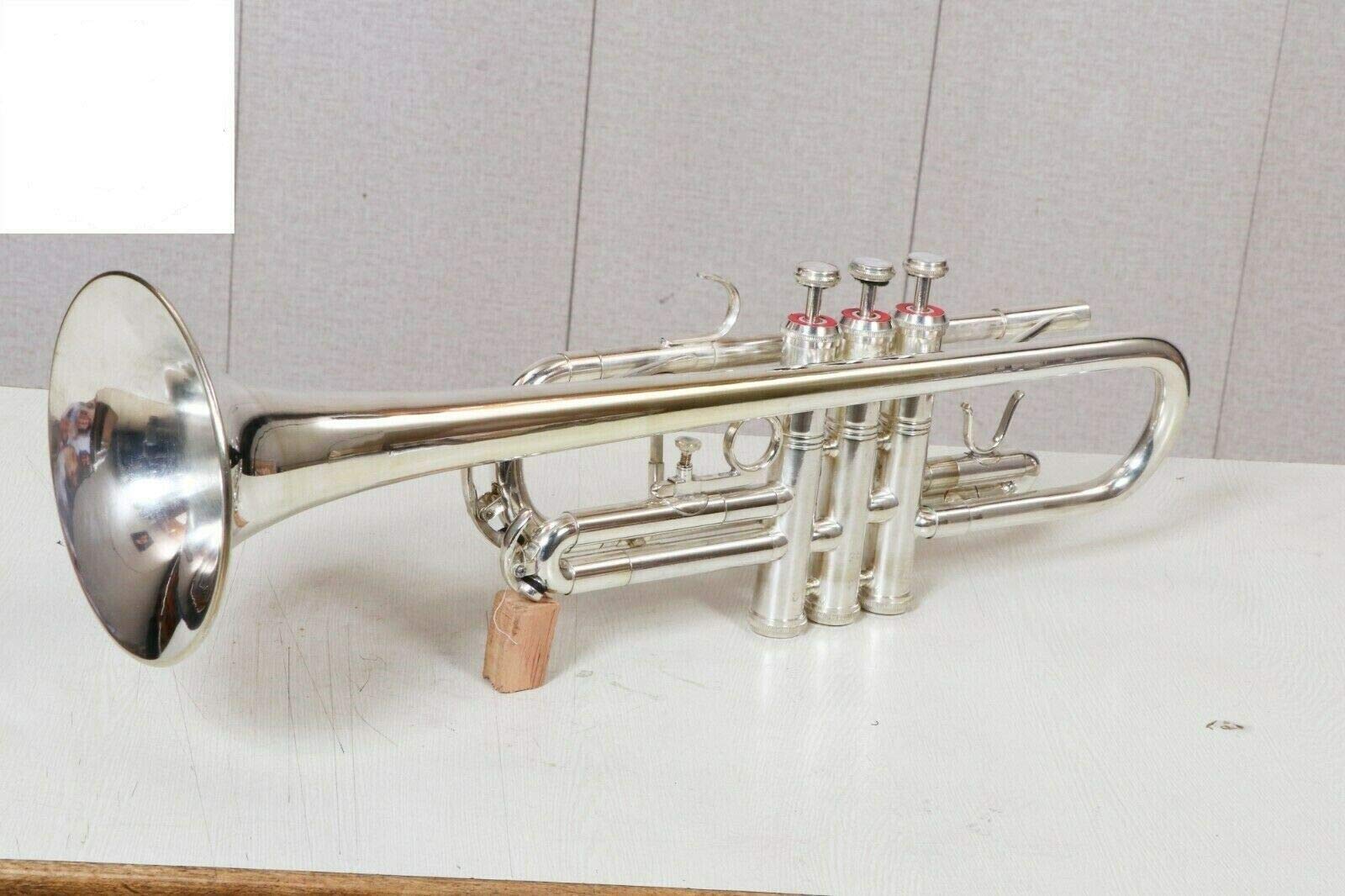 ADVIK Tromba professionale in Do placcata in argento, con custodia rigida e bocchino
