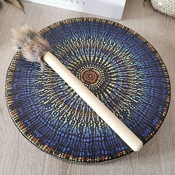 Shamanic Drums, Handmade Shamanic Drums, Sacred Wolf Totem Drums With