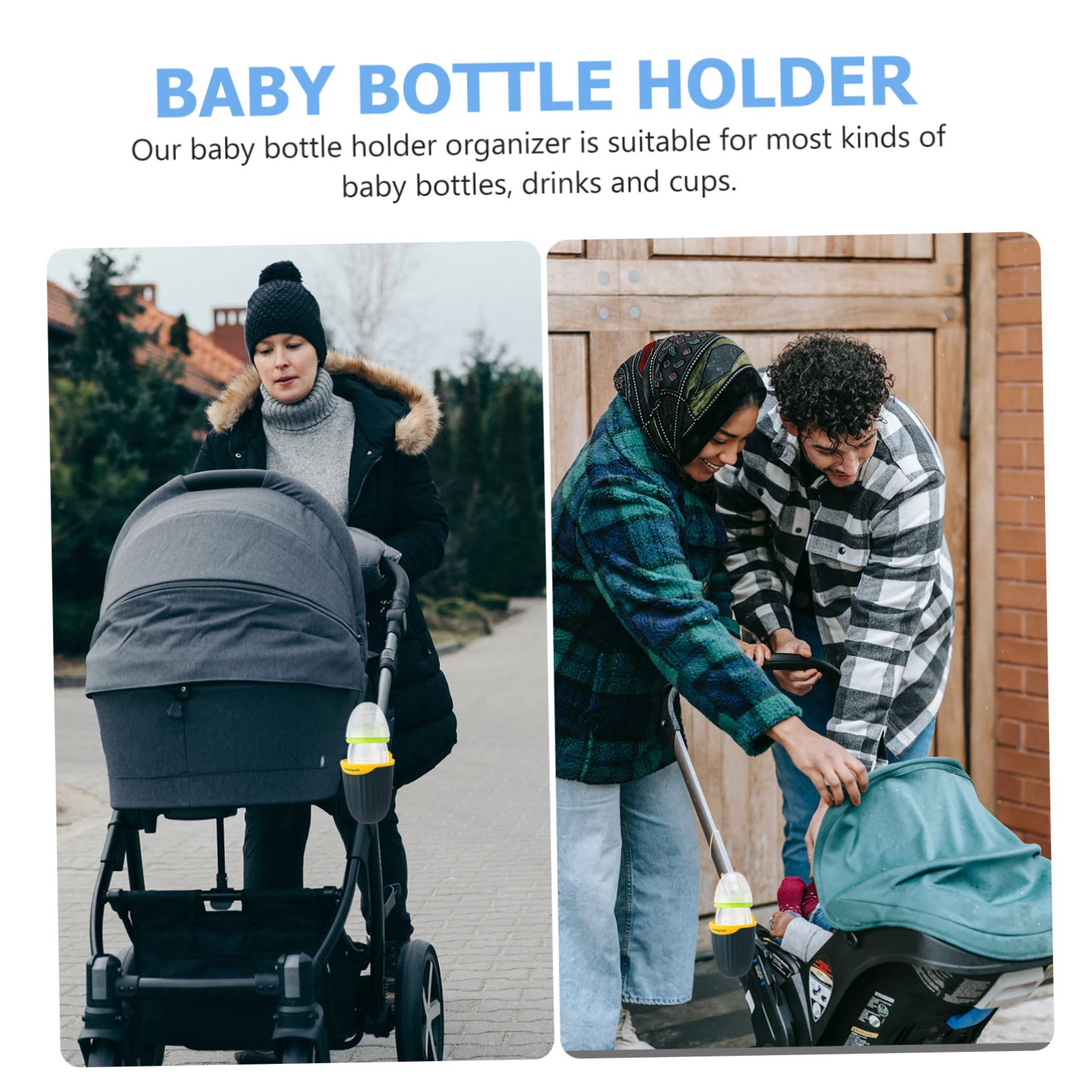 Toyvian Universal Baby Stroller Accessory 1pc Cup Rack Milk Bottle Holder Stroller Trolley Storage Rack for Water Cup Gray Mango