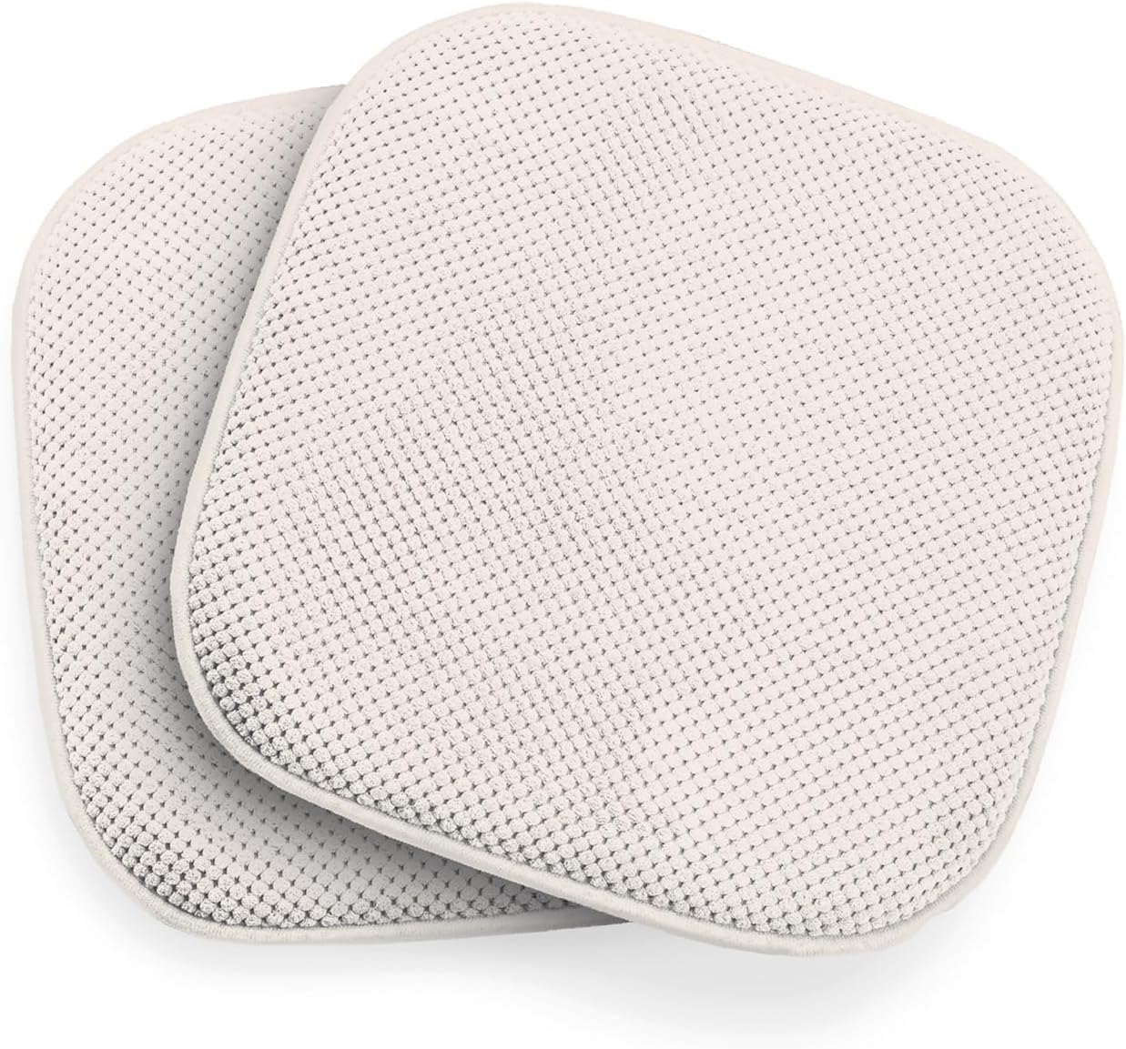 Coopers Of Stortford Cream 2 Pack Durable Textured Chenille Memory Foam Seat Pads L40 X W40cm (Cream)