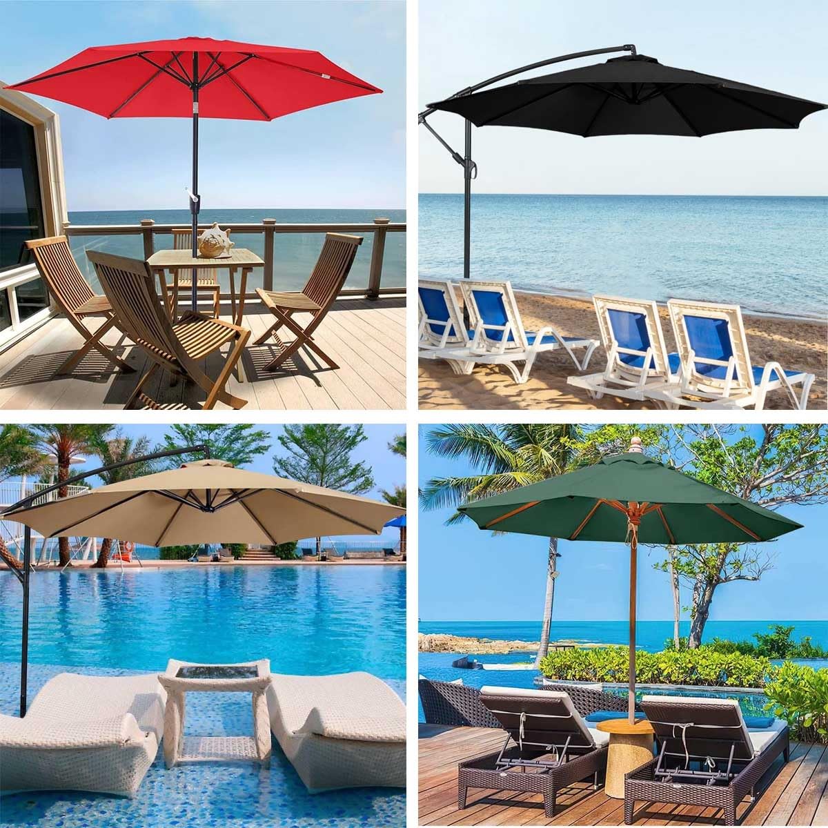 Zapasowy baldachim do zewnętrznego parasola tarasowego – blokująca promienie UV na 2 m, 2,7 m, 3 m i parasoli plażowych z żebrami 6/8 - trwały pokrowiec na parasol ogrodowy