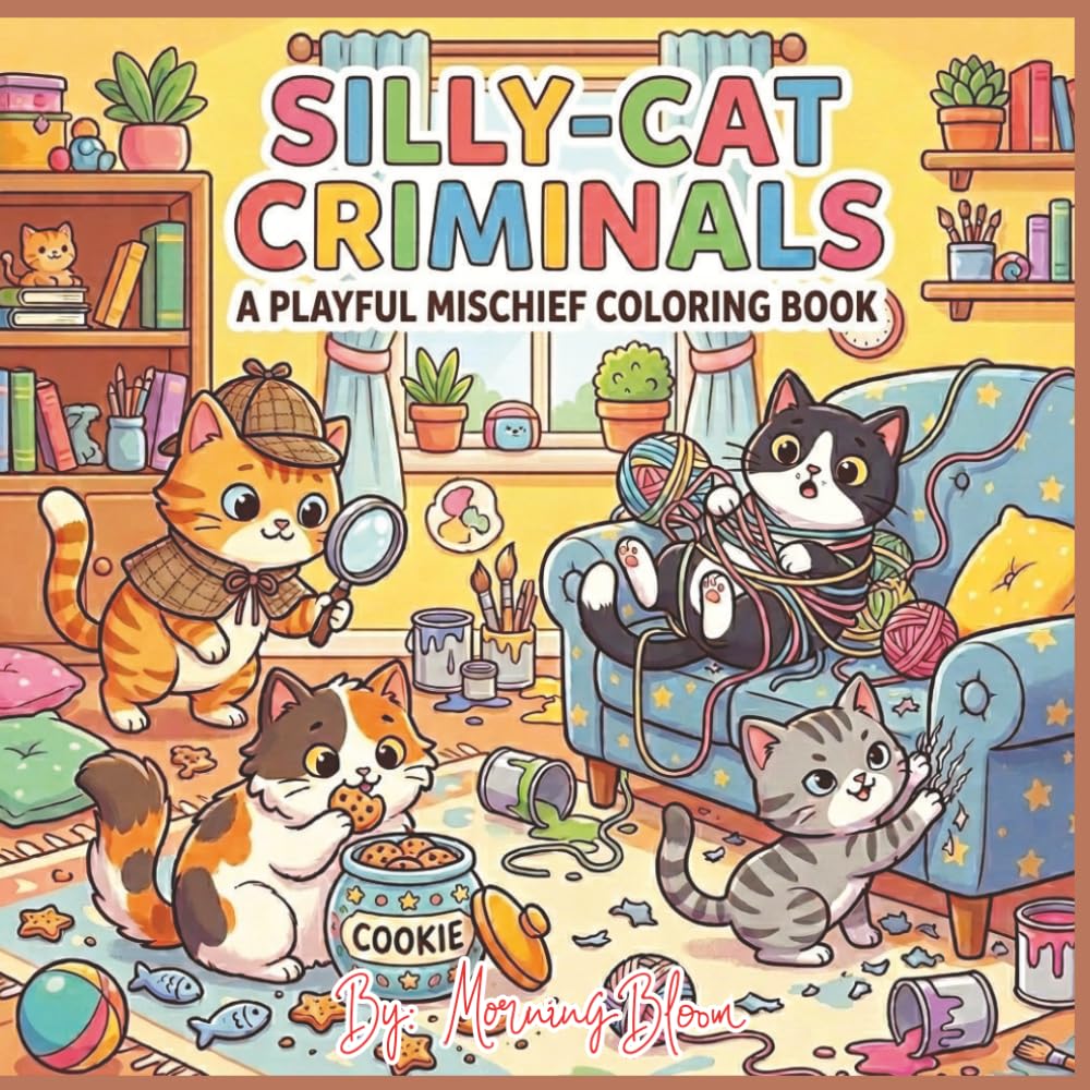 Silly-Cat Criminals: A Playful Mischief Coloring Book