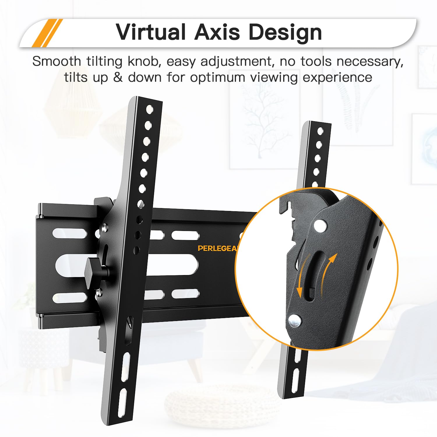 Perlegear Support Mural TV à Bras Long, Support TV à Mouvement Complet pour Téléviseurs de 32-65″, Capacité de Charge de 60 kg, Support TV d'angle avec Pivotement de ±90°, VESA Max 400x400mm, PGMF24B Perlegear Support Mural TV à Bras Long, Support TV à Mouvement Complet pour Téléviseurs de 32-65″, Capacité de Charge de 60 kg, Support TV d'angle avec Pivotement de ±90°, VESA Max 400x400mm, PGMF24B