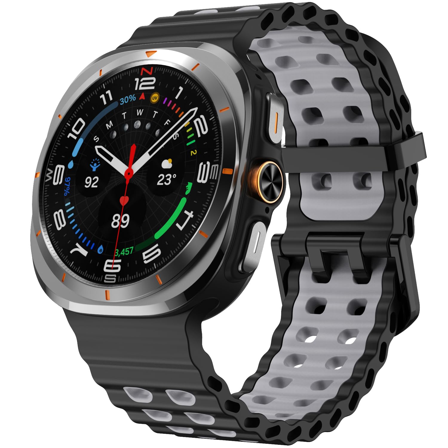 Marine Silicone Bands Compatible with Samsung Galaxy Watch Ultra (2025) (2024) 7 6 5 4 FE Band 40mm 44mm 5 Pro 6 Classic Bands , No Gap Sport