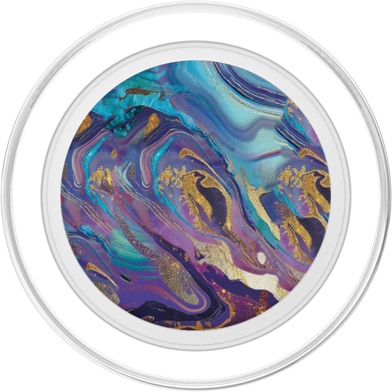 Beautiful Elegant Purple Blue-Gold Natural-Marble PopSockets PopGrip for MagSafe
