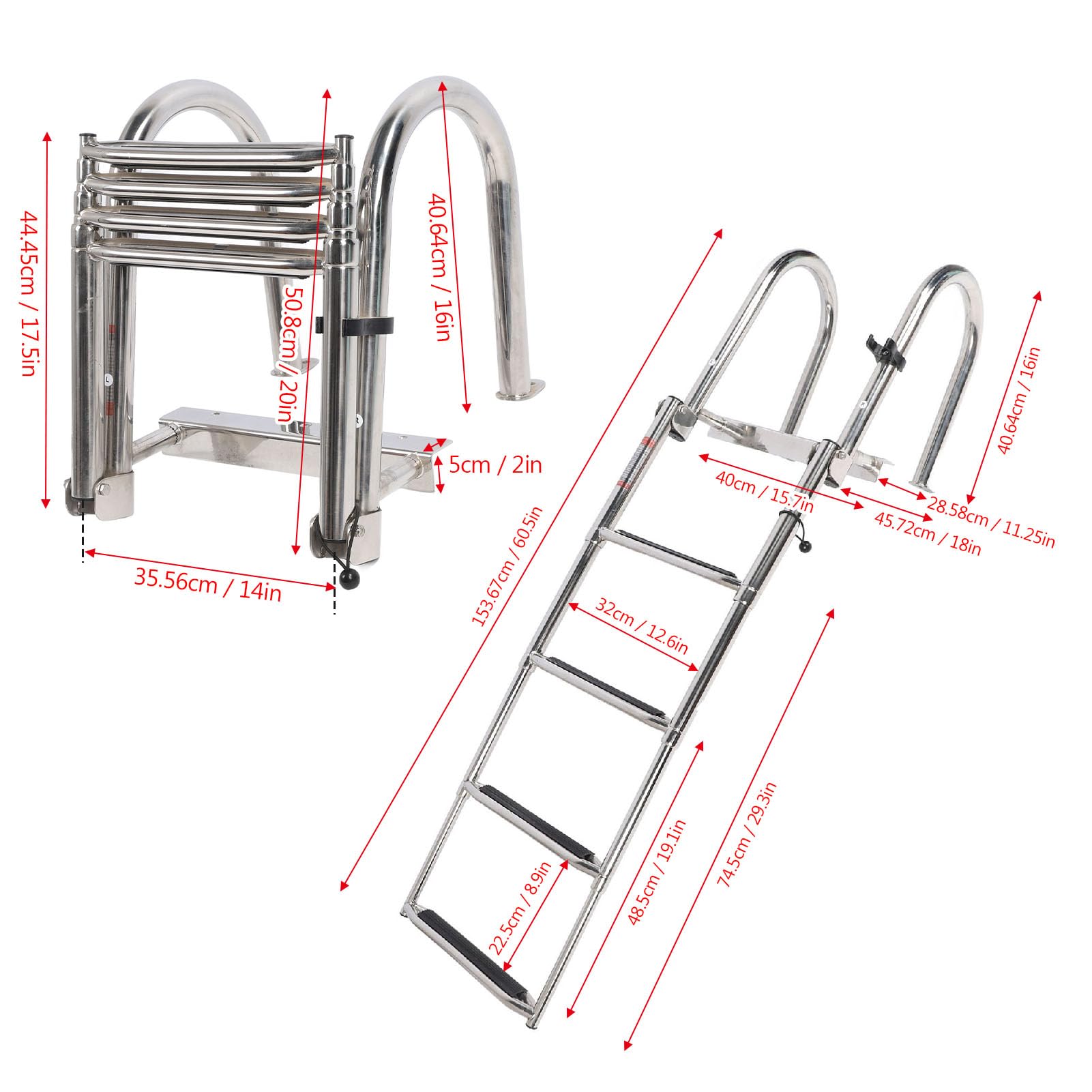 Scaletta per Pontone per Barche a 4 Gradini con Design