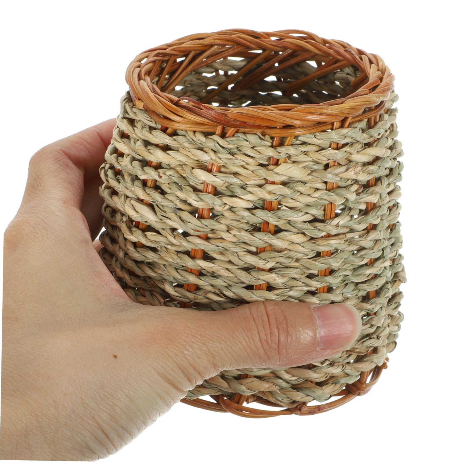SHINEOFI 4piezas Portalápices De Escritorio Decorativo Diseño Woven Organizador De Almacenamiento Para Lápices y Pinceles Para Oficina y Hogar