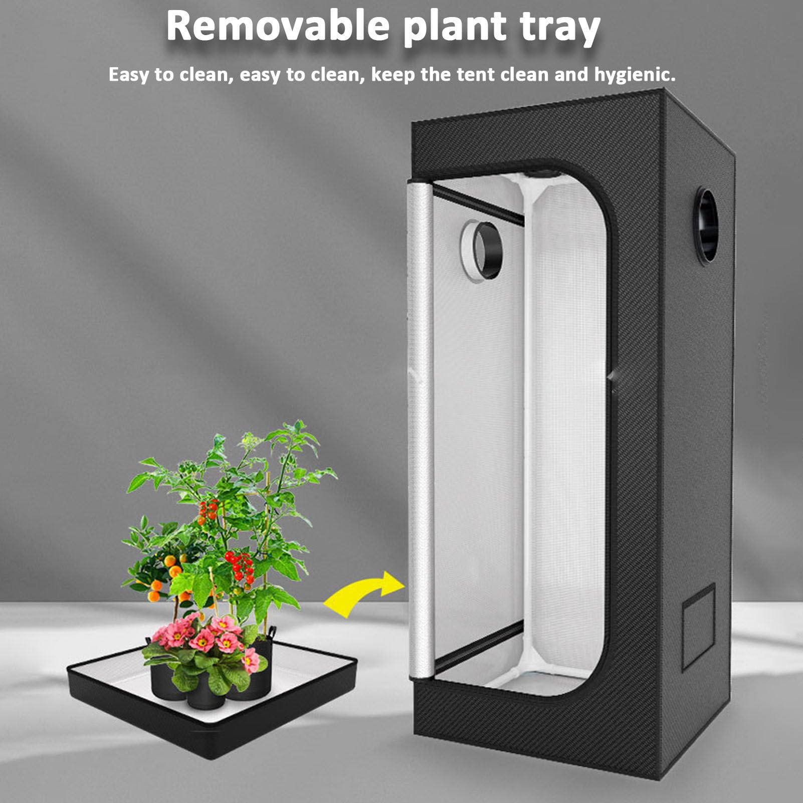 Kit de armario de cultivo inteligente con luz LED, caja de propagación, armario de cultivo, invernadero para plantas de interior,70x70x160cm