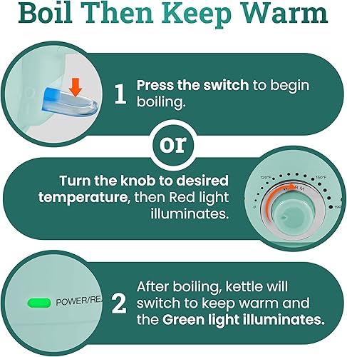 Miniatura 8 de Elite Gourmet Hervidor eléctrico EKT1220M, 40 fl oz, cristal, no BPA, control temperatura, función mantener caliente y apagado automático, base