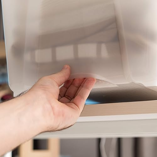 Miniatura 6 de IRIS USA Bolsa de almacenamiento de plástico de 32 cuartos de galón, paquete de 4, perla, contenedor organizador de contenedores con tapa duradera y