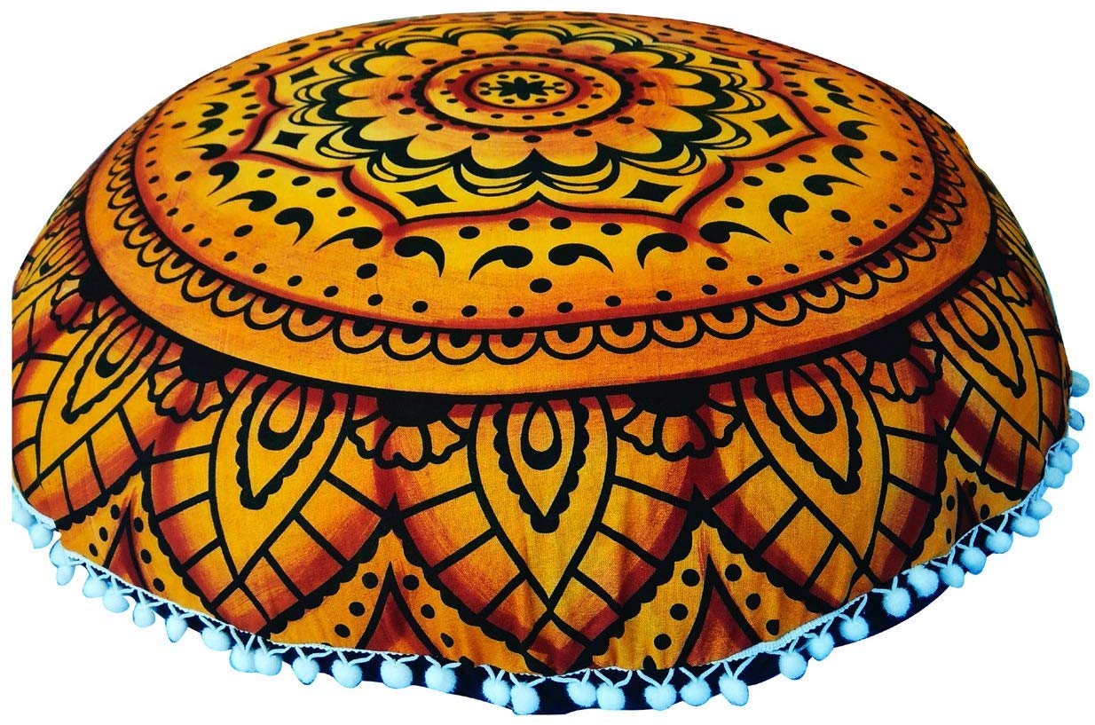 Mandala Floor Pillows Cushions Seating Throw Cover Gypsy Hippie Boho Barmeri Colorful Cotton Poufs Cases Ombre Floral Psychedelic Charming Modern Printed Yoga Dorm Home Decor Art