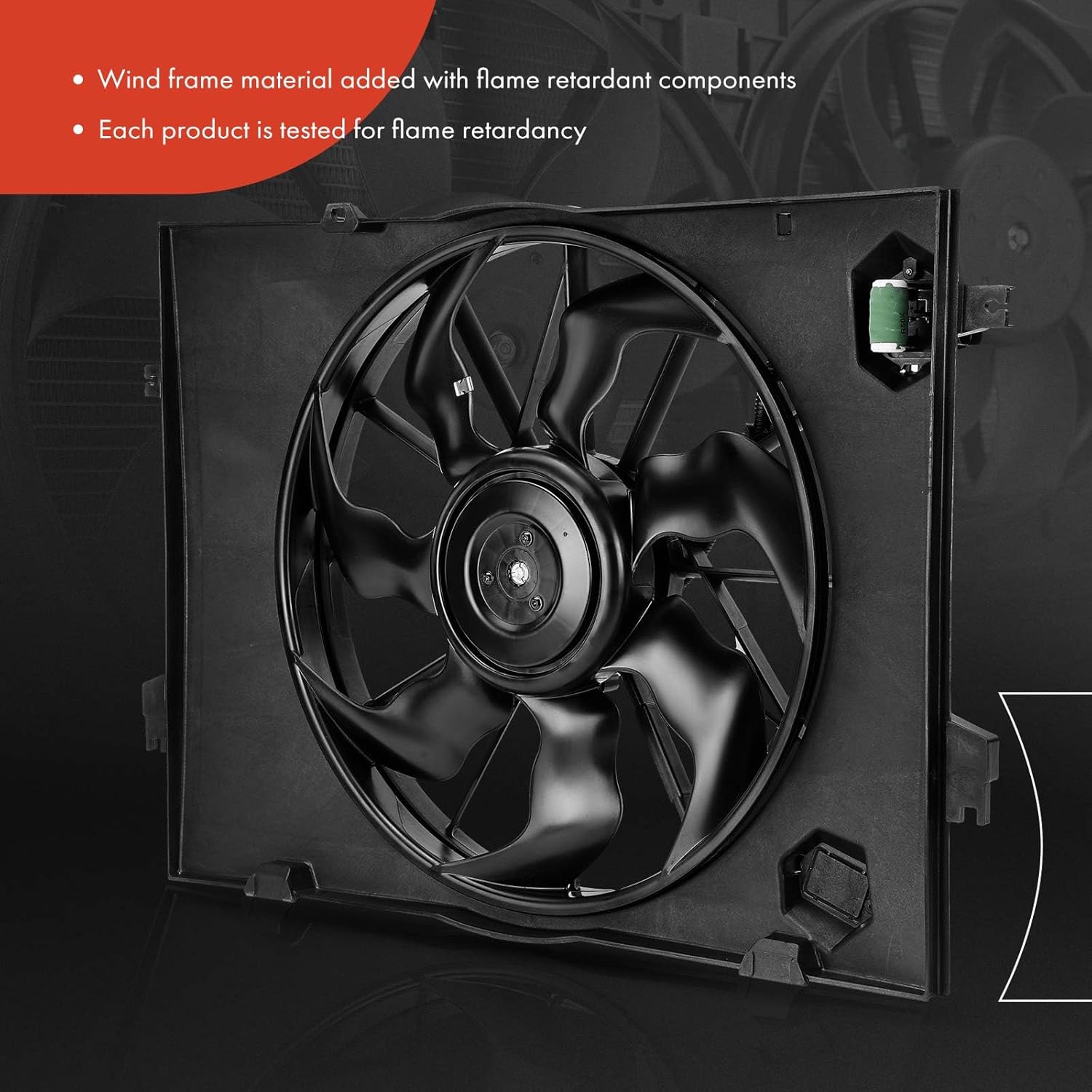 A-Premium Engine Radiator Cooling Fan Assembly Compatible with Kia & Hyundai Models - Sportage 2005-2010, Tucson 2005-2009, 2.0L - Replace# 253802E255, 253802E250