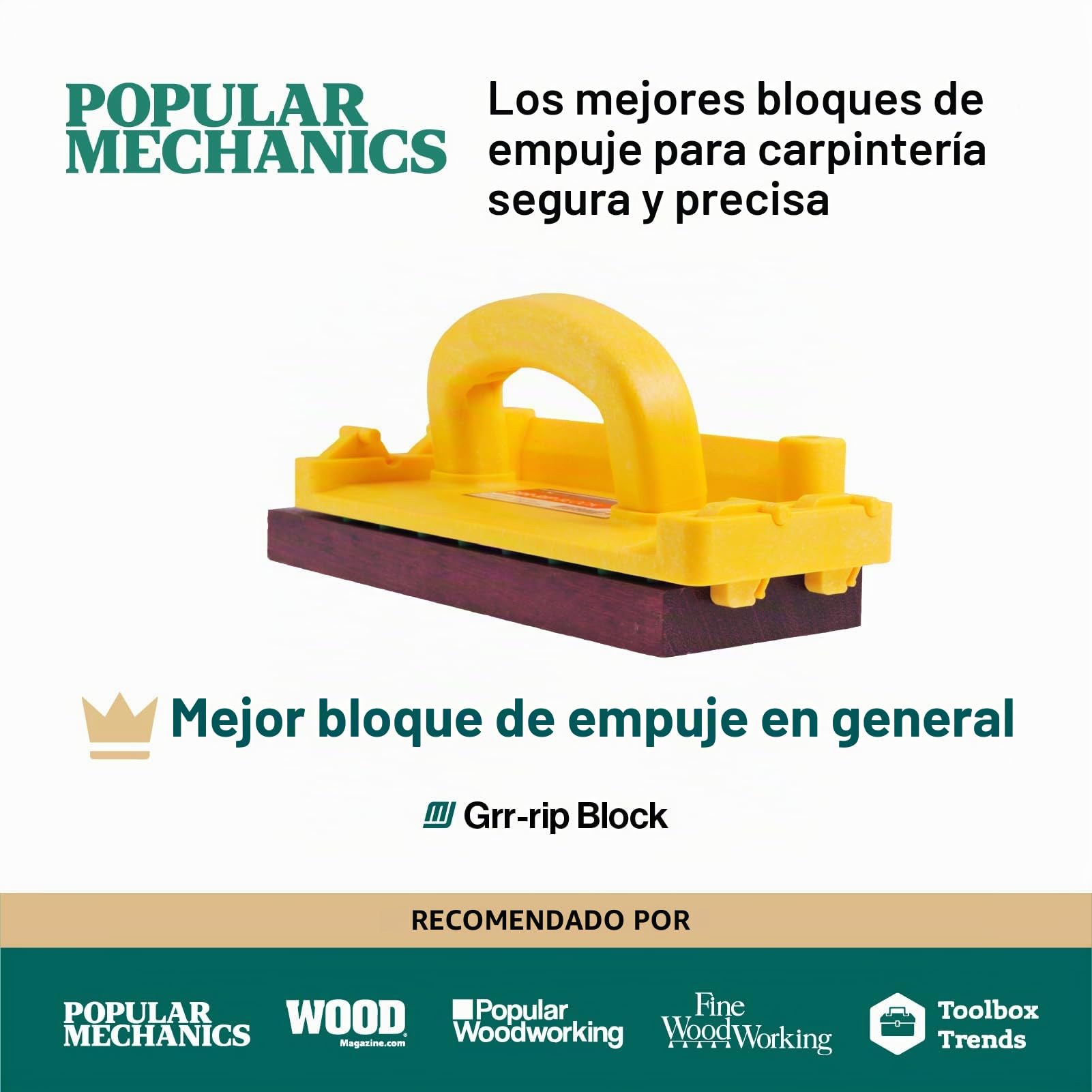 MICROJIG - GRR-RIP BLOCK - Bloque de empuje inteligente para mesa de fresadora, ensambladora y sierras de banda