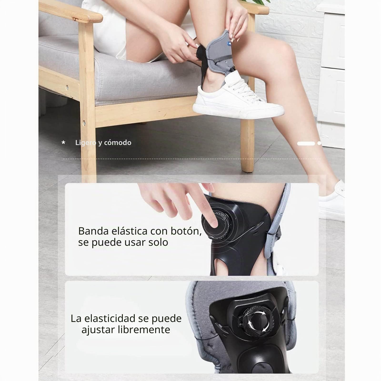 Férula De Soporte para Pie Caído, Ortesis De Caída De Pie, Férula De Apoyo para Caída Del Pie para Entrenamiento De Rehabilitación De Lesiones Nerviosas De Pie Caído Left,Small