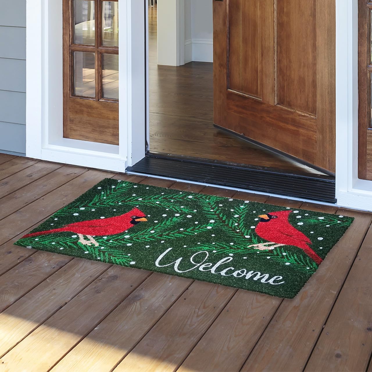Briarwood Lane Cardinals in Snow Coir Doormat