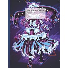 Composition NoteBook Touhou 36 | 8.5 x 11 In | 110 Pages Beautiful College Ruled Celestial For Children School Of College Students Earth Galaxy ... Girls Boys Kids Teens Adults Teacher Gift