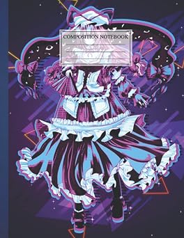 Composition NoteBook Touhou 36 | 8.5 x 11 In | 110 Pages Beautiful College Ruled Celestial For Children School Of College Students Earth Galaxy ... Girls Boys Kids Teens Adults Teacher Gift