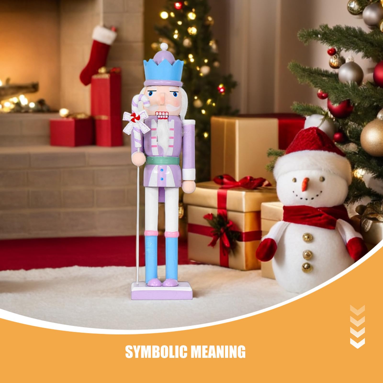 2 Pezzi Schiaccianoci Natalizio in Legno Color Pastello Decorazione Vivace per Tavolo Design Festivo per Addobbi di Natale e Feste in Casa