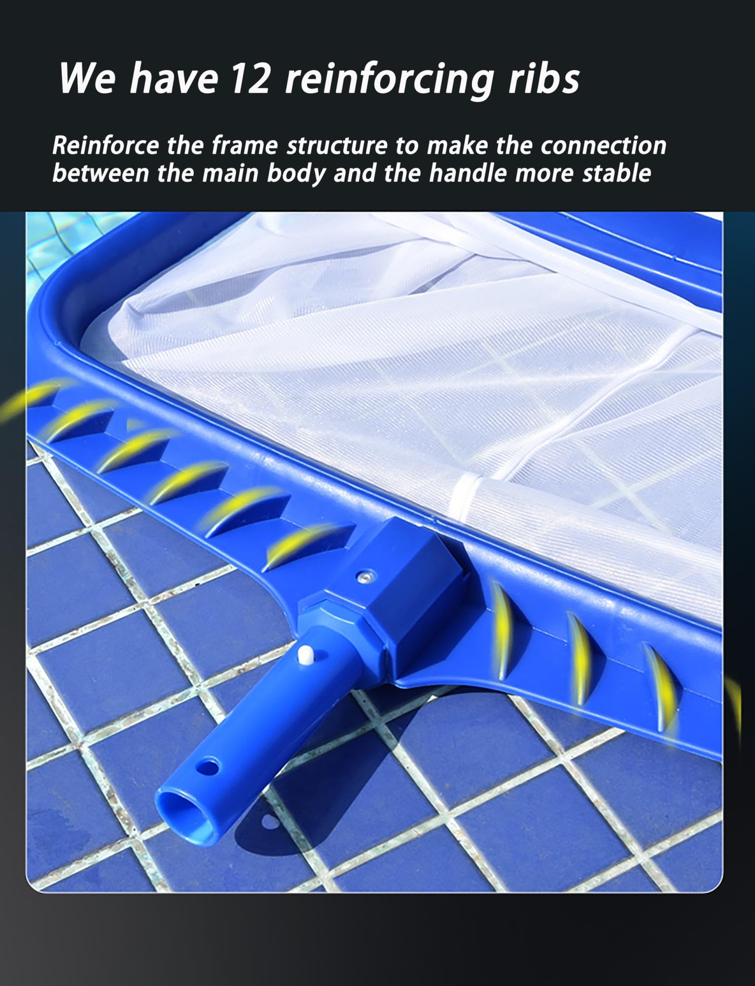 Este rastrillo para Hojas de Piscina de Bolsa Profunda con Red de Malla Ultrafina