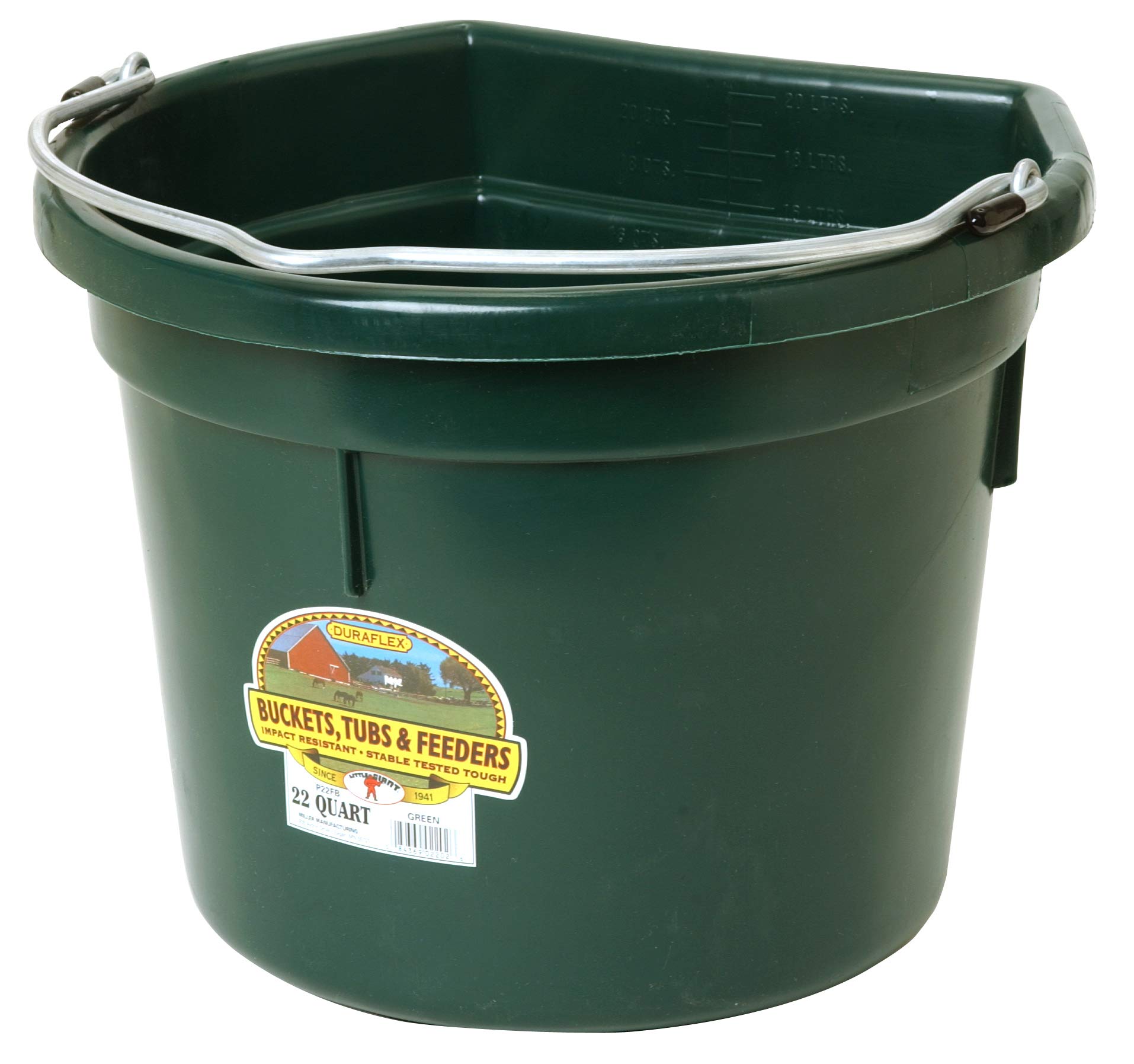 Amazon.com: Little Giant® Flat Back Plastic Animal Feed Bucket | Animal ...