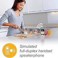 Vista 10 de AT&T CL84207 DECT 6.0 Teléfono con cable de 2 teléfonos para el hogar con largo alcance, contestador, bloqueo de llamadas, locutor de identificación